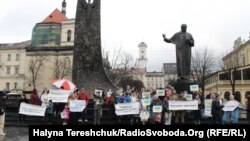 Акция протеста во с требованием предоставить переселенцам право голоса, Львов, 18 марта 2017 года