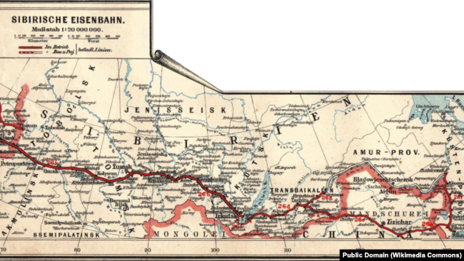 Карта Транссибирской магистрали
