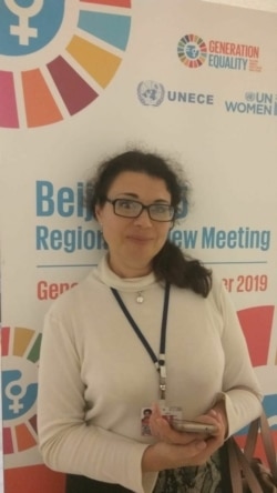 Марина Авраменко на форуме "Гендерное равенство в регионе Европейской экономической комиссии ООН" в Женеве