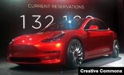 Tesla Model 3 электромобили