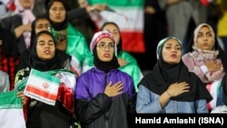 “The presence of women in stadiums is harmful,” warned Iran’s Prosecutor-General Mohammad Javad Montazeri. A select group of women watched the friendly with Bolivia in Azadi Stadium in Tehran on October 16 (above).