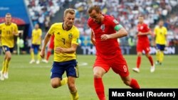 Kapiten Engleza Harry Kane na utakmici sa Švedskom