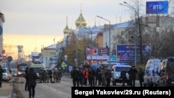 Архангельск шаарындагы окуя болгон район, 31-октябрь 2018-жыл.