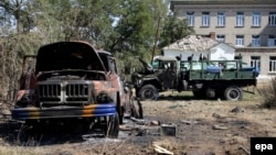 Знищена техніка українських військових в Іловайську, архівне фото
