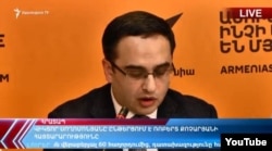 7 сьнежня 2018 году. Віктар Сагаманьян падчас прэсавай канфэрэнцыі.