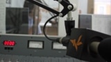 Moldova - microphone, RFE/RL studio, Chisinau