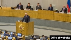 Președintele Igor Dodon vorbind în Duma de Stat la Moscova