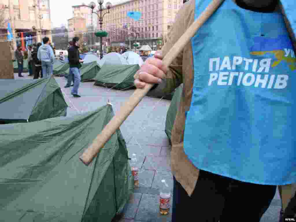 Палаточный лагерь на Майдане Незалежности, Киев, 3 апреля 2007