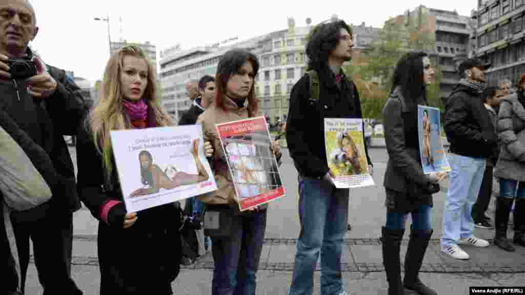 Serbia - Performance against the killing of animals, Belgrade, 23Nov 2012.