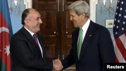 Azerbaijan -- U.S. Secretary of State John Kerry meets Azerbaijan's Foreign Minister Elmar Mammadyarov at the State Department, Washington DC, 03Jun2013.