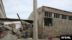Georgia -- A school in Gori damaged by Russian bombs during the conflict (24Sep2008)