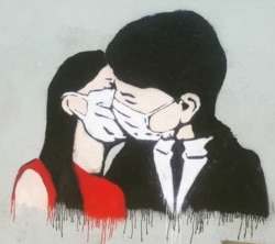 An air-pollution-themed graffiti made in September 2019