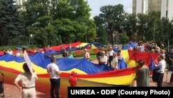 Imagine generică de la un miting unionist