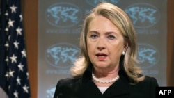 U.S. -- Secretary of State Hillary Rodham Clinton speaks to the media after releasing the 2011 Country Reports on Human Rights Practices, at the Department of State, in Washington, DC, 24May2012