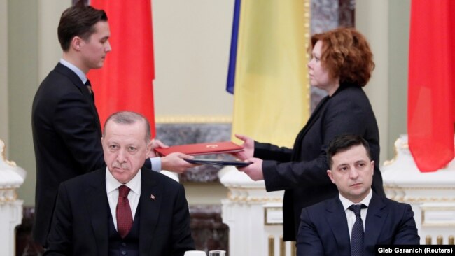 Президент Украины Владимир Зеленский и президент Турции Реджеп Таип Эрдоган. Киев, 3 февраля 2020 года