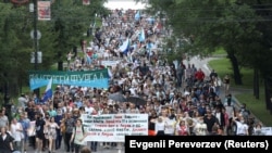 Акція протесту в Хабаровську, Росія