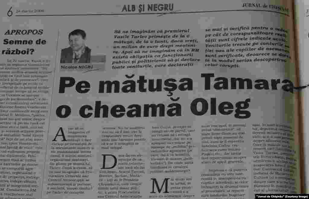 &quot;Jurnal de Chişinău&quot;,&nbsp;24 martie 2006