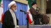 Ayatollah Jannati speaking at a ceremony as Supreme Leader Ali khamenei presides. File photo