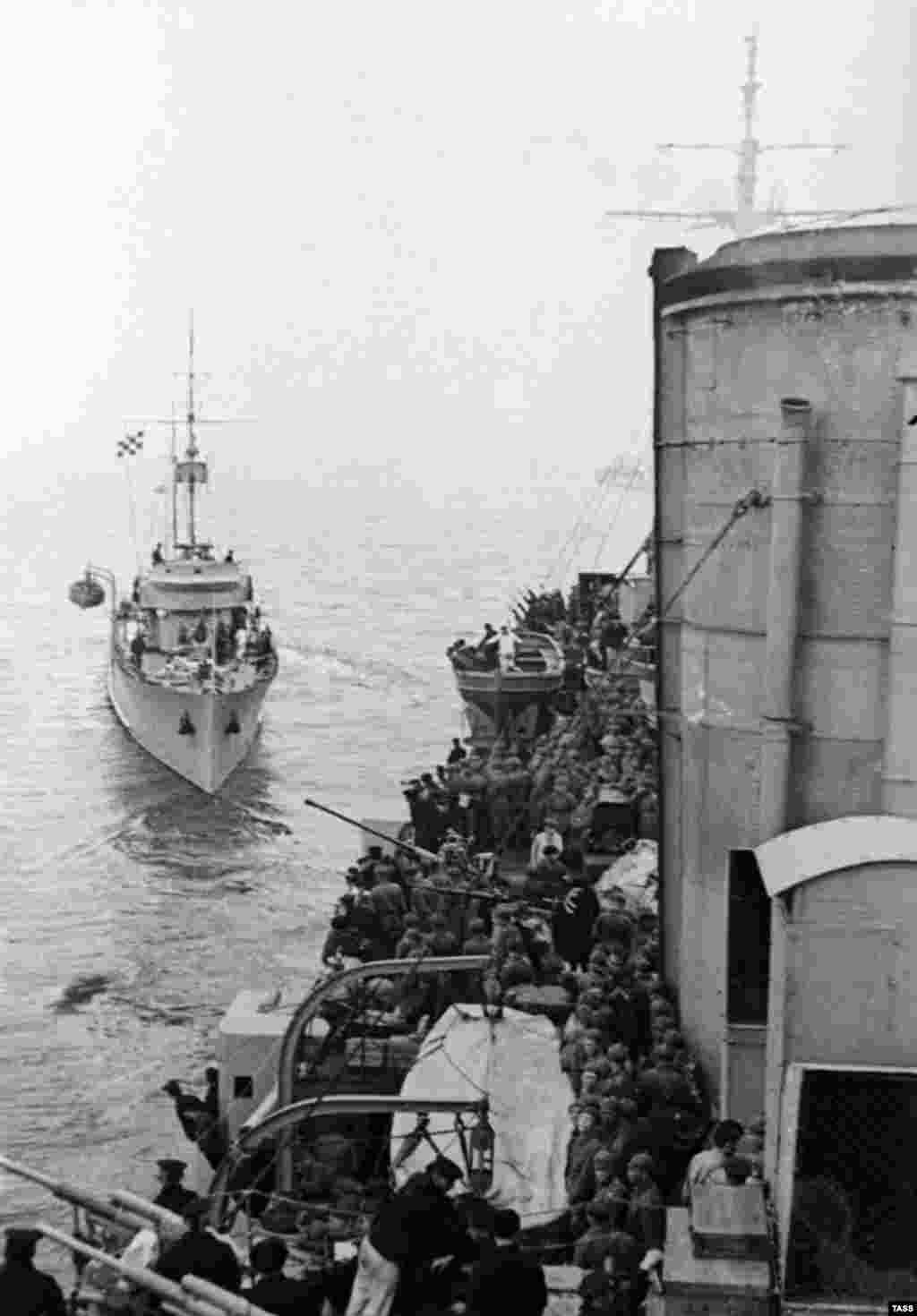 Soviet Union -- The Black Sea Fleet. Krasny Krym cruiser of guards, Crimea, 1942