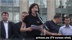 Maia Sandu (PAS) la demonstrația de protest de duminică