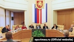 Члени Громадської палати Криму приймають російського актора Михайла Пореченкова, архівне фото