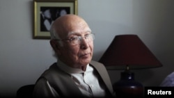 Pakistani government envoy Sartaj Aziz