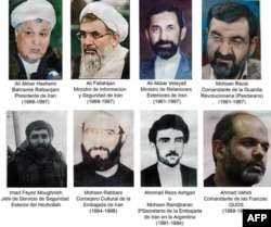 CLICK TO ENLARGE: The men for whom Argentina issued international arrest warrants in connection with the deadly 1984 bombing of the AMIA building.