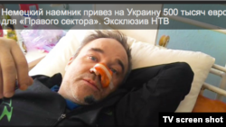 صورة لبتخوف عن تقرير متلفز لقناة (NTV) الروسية