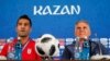 Soccer Football - World Cup - Iran Press Conference - Kazan Arena, Kazan, Russia - June 19, 2018 Iran coach Carlos Queiroz and Masoud Shojaei during the press conference REUTERS/John Sibley