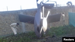 Part of the helicopter that was destroyed in the raid on Osama bin Laden's compound in Abbottabad