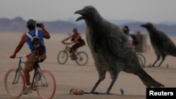 Передвигаться по пустыне и изучать арт-объекты лучше всего на велосипеде