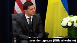 Президент України Володимир Зеленський під час зустрічі з президентом США Дональдом Дж. Трампом, Нью-Йорк, 25 вересня 2019 року