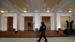 Outside a Prague courtroom during an appeal by Yevgeny Nikulin in November 2017. He was arrested in Prague and extradited to the United States.
