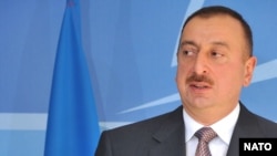 Belgium -- Azerbaijani President Ilham Aliyev at NATO headquarters in Brussels, 29Apr2009 