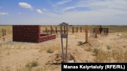 Коронавирустан қайтыс болғандардың зираты. Алматы облысы, Қараой ауылы маңы. 16 маусым 2020 жыл.