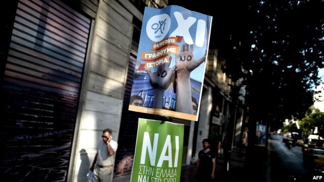 Posteri ''za'' i ''protiv'' na grčkom referendumu