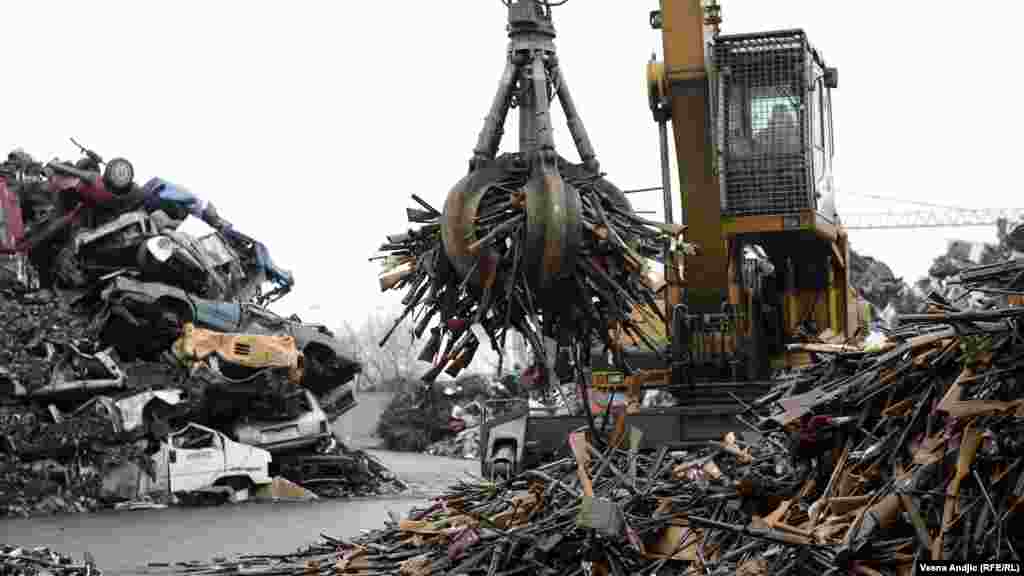 More than 17,000 illegal weapons, either confiscated or voluntarily handed over, were destroyed at a Belgrade recycling center. All of the weapons were dismantled and turned into scrap metal. (RFE/RL/Vesna Andjic)