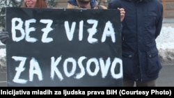 Protest Aktivista Inicijative mladih za ljudska prava protiv viznog režima (Sarajevo 2018.)