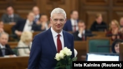 Премьер-министр Латвии Кришьянис Кариньш в латвийском парламенте, 23 января 2019 года