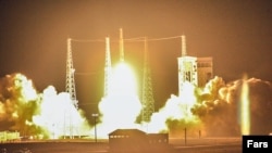 Photo released by Iranian news agencies shows Iran's first satellite launch, which ended in failure.