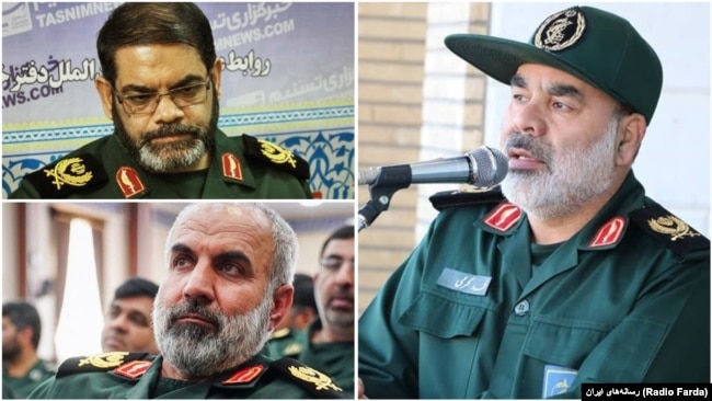 The commander of IRGC’s regional HQ in the southeast of Iran “Qods”, Mohammad Karami and his under command provincial deputies Amanollah Garshasbi (Sistan & Baluchestan), and Hossein Maroufi (Kerman).