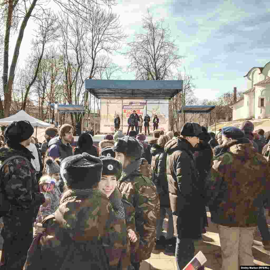 The biggest buzz in town was a celebration and fair marking the anniversary of the annexation of Crimea. 