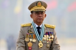 Генерал Мин Аун Хлайн на военном параде в новой мьянманской столице Нейпьидо. 27 марта 2021 года
