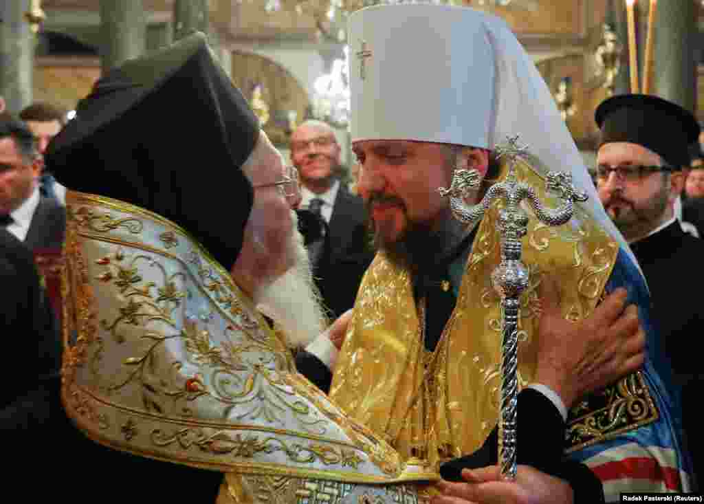 Предстоятель Православної церкви України митрополит Епіфаній та Вселенський патріарх Варфоломій.