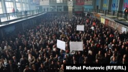 Protest u Željeznicama Federacije BiH, oktobar 2011.