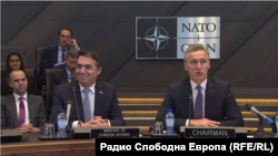 На церемонии подписания Протокола о вступлении Северной Македонии в НАТО.