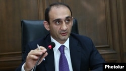 Armenia - Vartan Harutiunian, head of the State Revenue Committee, speaks at an Armenian parliament committee in Yerevan, 27Jun2017.