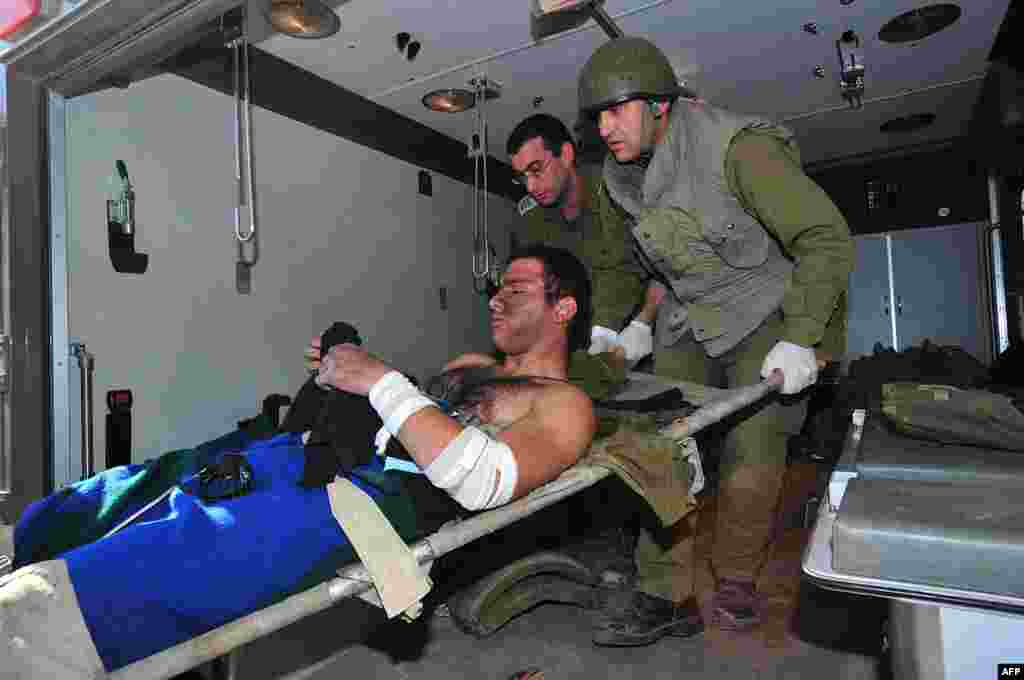 یک سرباز زخمی اسرائیلی.