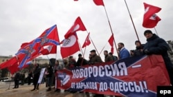 A rally in support of Novorossia in St. Petersburg in February