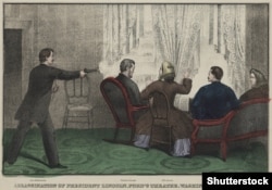 Убийство президента Линкольна Джоном Уилксом Бутом в театре Форда в Вашингтоне 14 апреля 1865 года